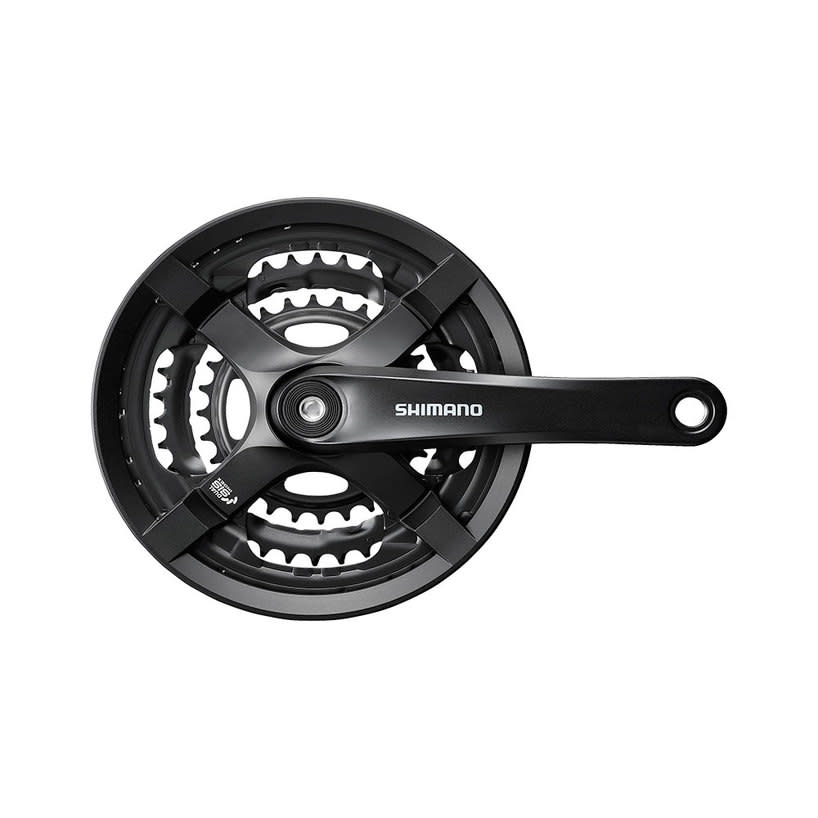 FRONT CHAINWHEEL, FC-TY501,FOR REAR 6/7/8-SPEED, 170MM, 48X38X28TW/CG, W/CRANK FIXING BOLT,BLACK, IND.PACK