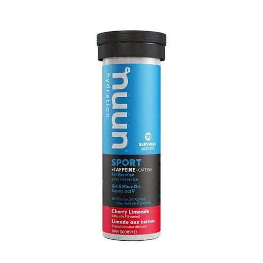 Nuun Sport+ Caffeine Hydration Tablets, Cherry Limeade, Box of 8 Tubes (10 tablets per tube) single