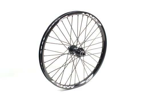 Front BMX wheel 20", Formula hub Alex DM20 48H rim, black rim and hub, silver spokes