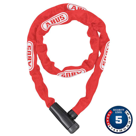 Abus, Steel-O-Chain 5805K Chain with key lock, 5mm x 75cm (5mm x 2.5'), Red