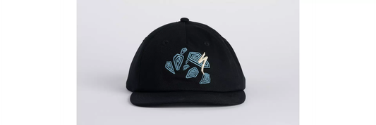 ABSTRACT 5 PANEL PINCH FRONT HAT BLK OSFA