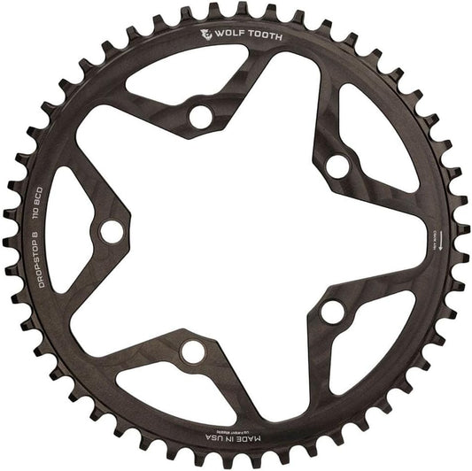 Wolf Tooth, BCD 110mm 5 Bolts, Chainring, Teeth: 40, Speed: 10-12, BCD: 110, Bolts: 5, 7075-T6, Black