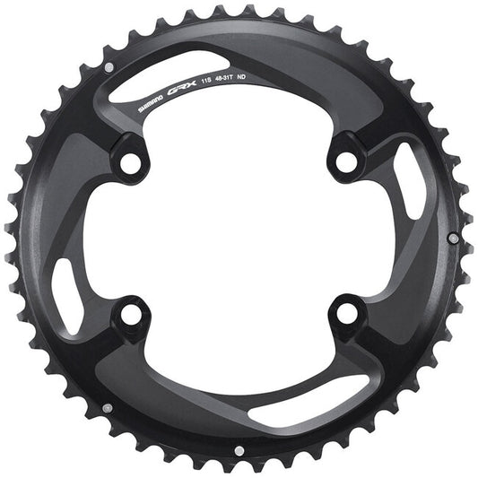 Shimano, GRX FC-RX810 2x11, Chainring, Teeth: 48, Speed: 11, BCD: 110, Bolts: 4, Outer, Aluminum, Black